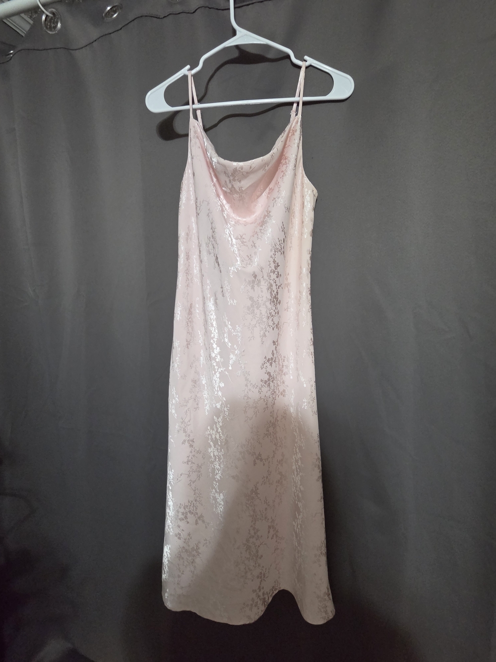 Emma & Michele Pale Pink Satin Cowl Neck Slip Dress